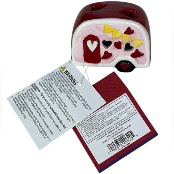 Camper Ceramic Heart Themed LED Light Up Collectible - Picture 4 of 16